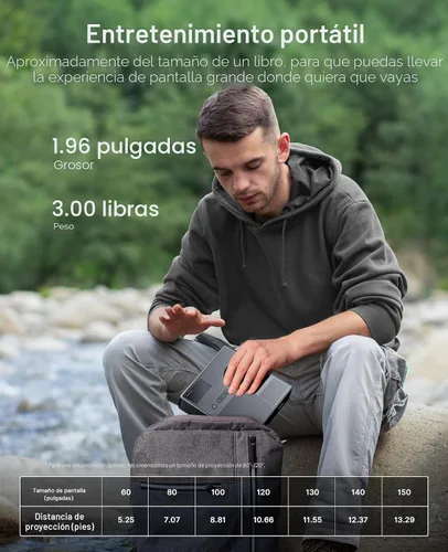 Miniatura 9 de NexiGo Nova Mini, proyector láser portátil, Google TV con Netflix, 1080p FHD, 1200 lúmenes, contraste 15000:1 con SAE, 3D, configuración automática