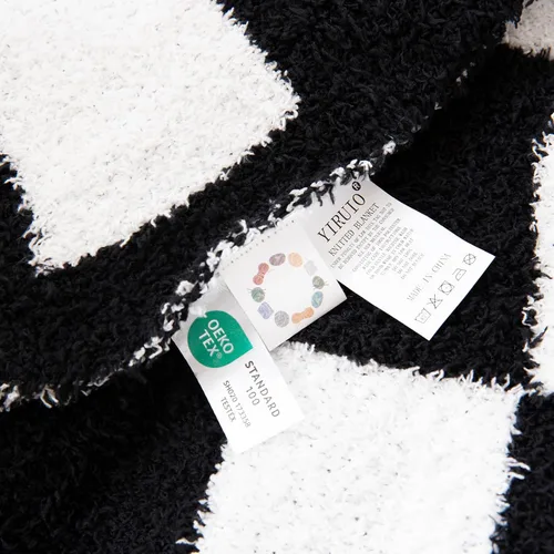 Miniatura 7 de YIRUIO - Mantas reversibles con diseño de ajedrez, tablero de ajedrez, guinga, más cálidas, cómodas, decorativas y peludas para el hogar, cama