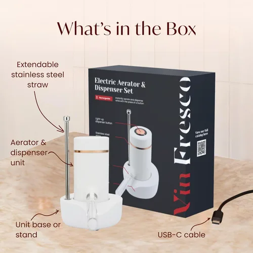 Miniatura 3 de Vin Fresco Dispensador eléctrico de vino y aireador de vino tinto, aireador eléctrico de vino con un botón, aireador de boquilla vertedor de vino