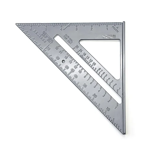 Miniatura 4 de Cuadrado de carpintero, cuadrado de aluminio de 7 pulgadas, triángulo de carpintero cuadrado a presión de fácil lectura, herramienta de diseño