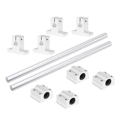 Miniatura 7 de 2 guías de eje de varilla de movimiento lineal de 8 mm x 850 mm con 4 rodamientos de bolas SCS8UU y 4 soportes de riel de aluminio SK8, juego