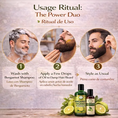 Miniatura 7 de Champú Bergamota Orgánico (16.9 fl oz) con Aloe Vera y Romero + Aceite de Bergamota (4.2 fl oz) Champú Orgánico Bergamota con Sábila & Romero +
