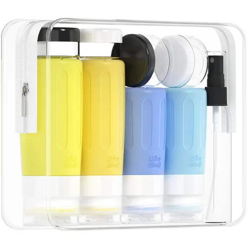 Kit de botellas de viaje Morfone, Amarillo y azul