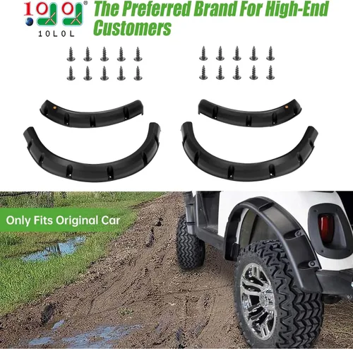 Miniatura 2 de 10L0L Extensiones de guardabarros delanteros y traseros para carrito de golf para Yamaha G14, G16, G19, G22, con herrajes metálicos, juego de 4