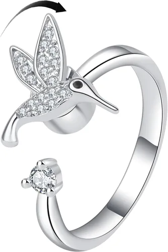 Miniatura 86 de Anillo de plata de ley 925, minimalista, ajustable, hecho a mano, para mujeres y niñas