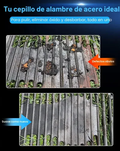 Miniatura 6 de Rocaris Juego de 6 ruedas de alambre de acero al carbono y cepillo para bolígrafo con vástago hexagonal de 1/4 pulgadas para eliminar el óxido