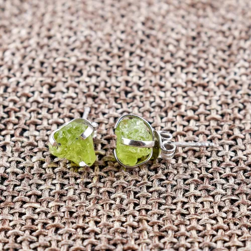 Miniatura 4 de AA Piedras Preciosas en Bruto Cristales de Piedras Ásperas Aretes de Perno Delicados para Mujeres, Joyería de Boda Hecha a Mano de Piedras