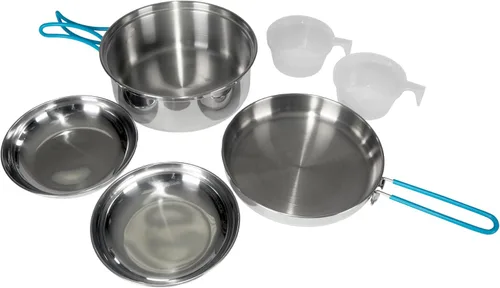 Miniatura 14 de Stansport Juego de utensilios de cocina de acero inoxidable para acampar, kit de anidación duradero para mochileros, senderismo y cocina al aire