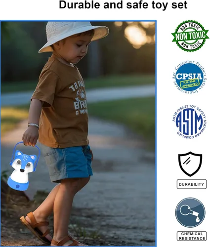 Miniatura 6 de Esenciales de Campamento para Niños – Juego de Linterna LED para Niños y Lámpara Frontal Recargable para Niños Juguetes de Luz Nocturna/Linterna