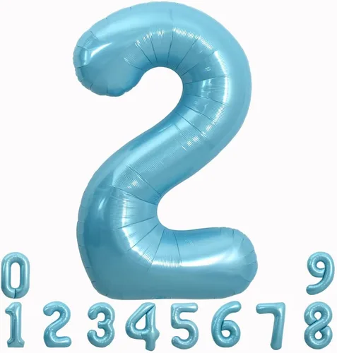 Miniatura 149 de TONIFUL 40 Inch Pastel Blue Number 8 Foil Balloons Large Mylar Foil Digital 8 Balloons for 8th Birthday, Gender Neutral Party, Baby Shower, Oro rosa