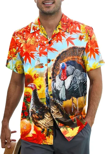 Miniatura 154 de Camisa hawaiana para hombre, con estampado floral, cómoda, con botones, casual, manga corta, ropa de playa para hombre