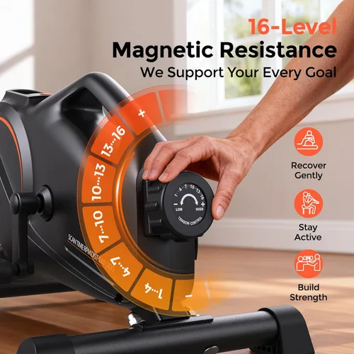 YOSUDA Pedal de Ejercicio para Bajo el Escritorio - Mini Bicicleta Magnética de Ejercicio, Pedal de Bicicleta de Escritorio para Entrenamiento en