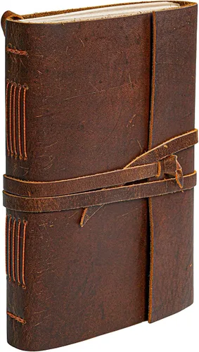 Miniatura 5 de Cuaderno de cuero rústico hecho a mano, vintage, para hombres y mujeres, papel en blanco, 300 páginas, cuaderno de bolsillo, diario para escribir