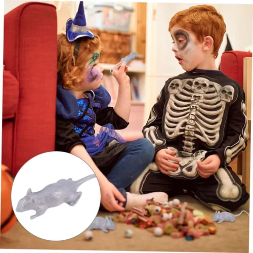 Miniatura 7 de VANZACK 10pcs Halloween Prank Plastic Simulation Mice Lightweight Scary Decorations for Haunted Houses Parties and Bar Props