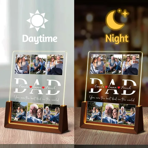Miniatura 4 de Regalos de cumpleaños personalizados para el día del padre, para papá, de hija, hijo, esposa, marco de fotos con placa acrílica personalizada