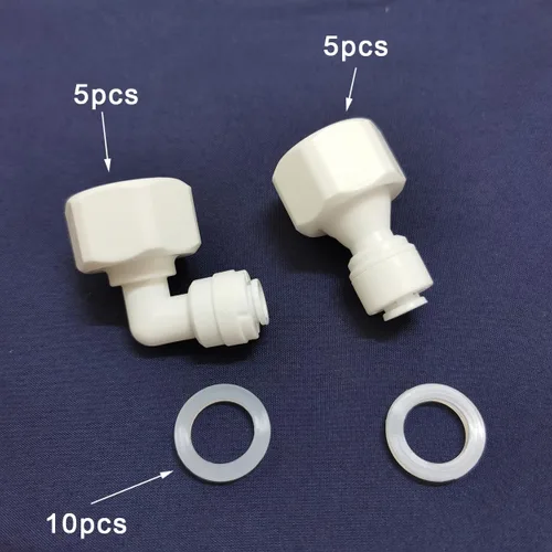 Miniatura 6 de MALIDA Adaptador de rosca hembra de conector rápido codo y combinación recta, rosca de 1/2 pulgada x tubo de 1/4 pulgadas OD Push to Connect