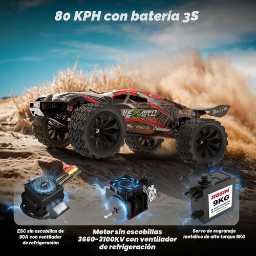 Miniatura 2 de Hosim Mini autos RC 1:8 sin escobillas para adultos, VEXARO MAX 50 MPH de alta velocidad Rc Camiones rápidos, 4 x 4 con control remoto todo terreno
