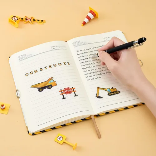 Miniatura 4 de Diario Luminoso de Camiones para Niños de WERNNSAI, Diario Secreto con Cerradura y Llaves, Cuaderno de Diario para Niños, Regalo de Cumpleaños