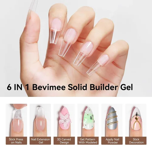 Miniatura 2 de Gel para esculpir 3D transparente para arte de uñas, 0.46 onzas de gel sólido para uñas, gel duro no pegajoso, moldeo a mano, tallado para esculpir