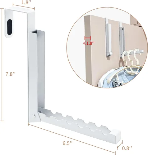 Miniatura 3 de Ganchos para colgar sobre la puerta, gancho para colgar sobre la puerta, estante portátil de secado de ropa para lavandería, estante plegable
