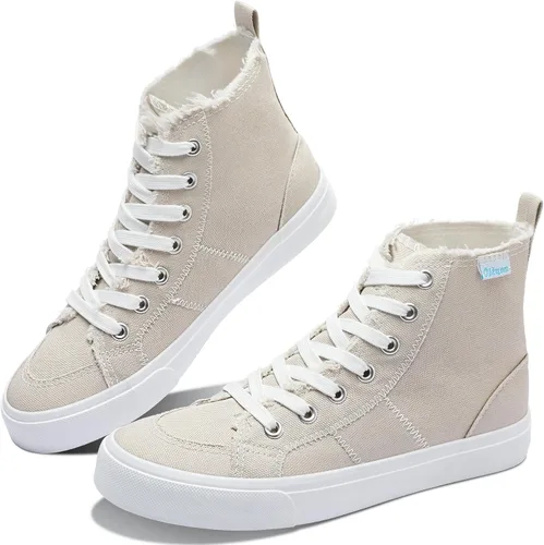 Miniatura 14 de Obtaom Zapatos de lona de alta calidad para mujer/hombre para jugar a media pantorrilla, zapatillas de deporte de moda casuales con cordones de alta