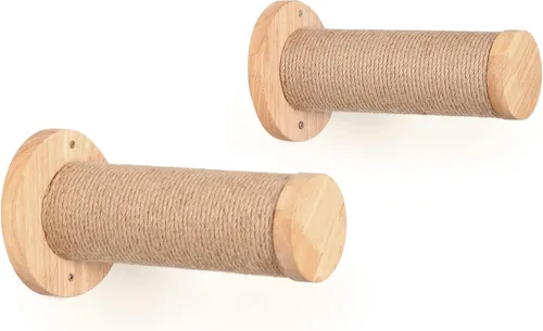 FUKUMARU Muebles de pared para gatos, escalones para paneles de yeso, escaleras de gatitos para montar en la pared con estante de yute para gatitos,
