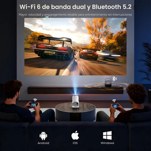 Miniatura 5 de [Aplicaciones integradas] ClokoWe Mini proyector con WiFi y Bluetooth, proyector portátil inteligente de 1080P actualizado 2026 con rotación