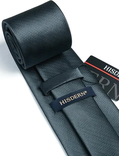 Miniatura 279 de HISDERN Conjunto de corbata a cuadros a cuadros pañuelo tejido clásico formal para hombre corbata y bolsillo cuadrado