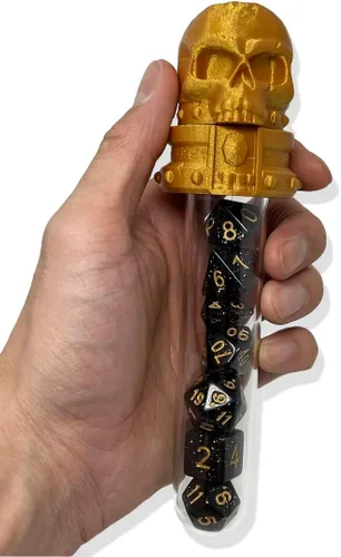 Miniatura 7 de MunnyGrubbers - Estante de exhibición de dados - Dice_Jail - (3 x Juego aleatorio de 7 piezas D20 incluidas) - Exhibe hasta 3 juegos - RPG de mesa