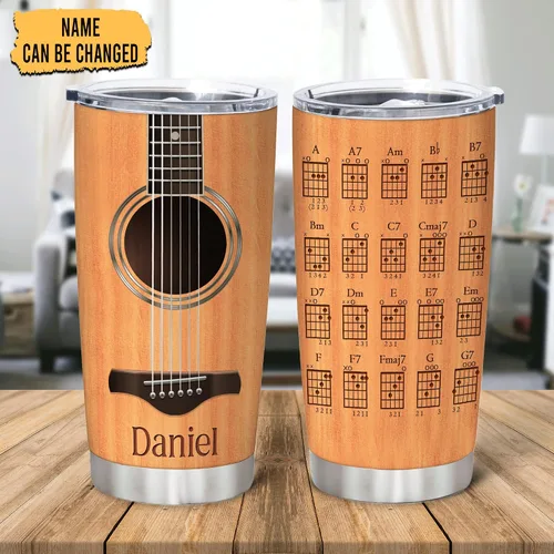 Miniatura 2 de Hyturtle Vaso de guitarra para papá con tapa, taza de café de acero inoxidable de 20 onzas, regalo de música para guitarrista, Día del Padre, taza