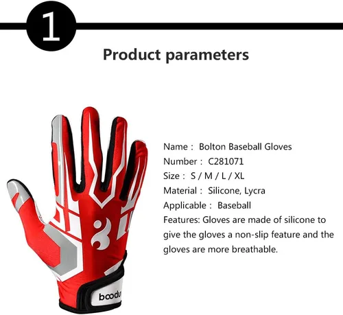 Miniatura 4 de Guantes deportivos de bateo de béisbol/sóftbol súper agarre para adultos y jóvenes Blanco