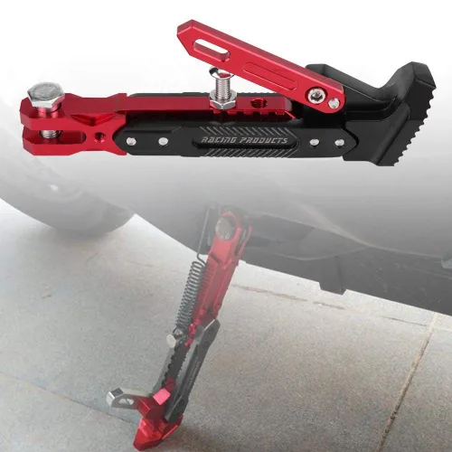 Miniatura 2 de KIMISS Soporte lateral de pie ajustable para NMAX, para NMAX 155 2015-2016 y NMAX 125, soporte de estacionamiento rojo