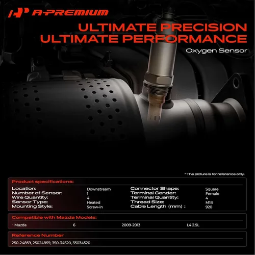 Miniatura 2 de A-Premium Sensor de oxígeno O2 compatible con Mazda 6 2009 2010 2011 2012 2013, L4 2.5L, aguas abajo