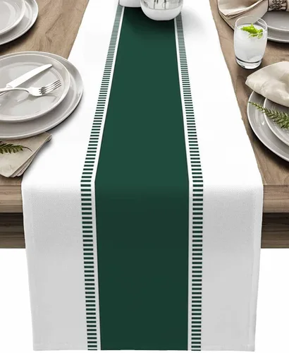 Miniatura 18 de Caminos de Mesa Rojos y Blancos de 36 Pulgadas de Largo, Camino de Mesa Moderno de Rayas para Vestidor, Bufandas, Camino de Mesa Antideslizante