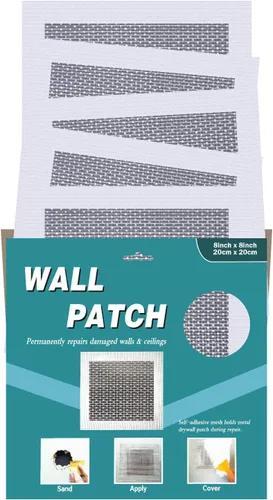 Miniatura 12 de Parche para paneles de yeso, 2 x 2 pulgadas, 5 piezas, kit de reparación de parches de pared, (2x2-5P)