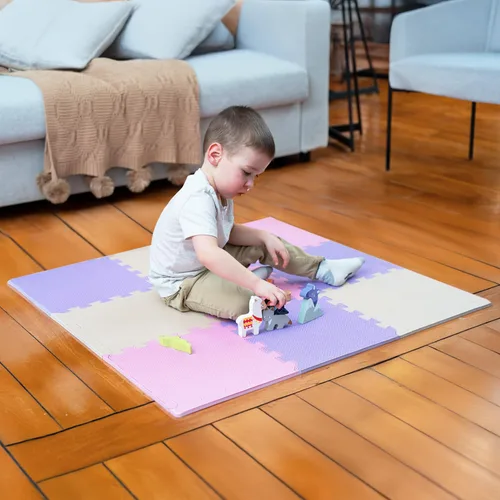 Miniatura 21 de MioTetto Tapete de juego para bebé, baldosas de espuma suave para el suelo para niños. Baldosas de espuma entrelazadas ajustables, se adapta a