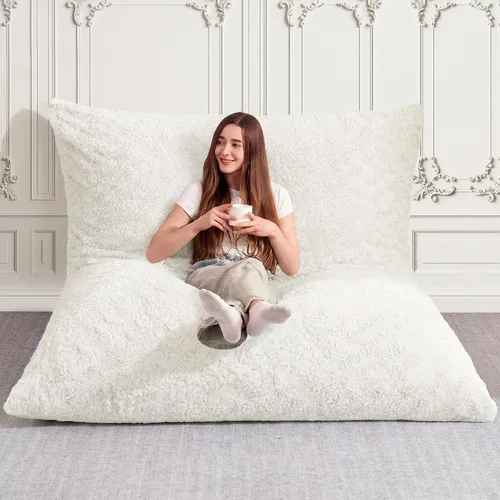 Miniatura 3 de HABUTWAY Silla de Puf 4 en 1, Sofá de Puf Gigante con Relleno de Espuma Viscoelástica, Silla de Puf para Adultos, Funda de Felpa Sintética Lavable a