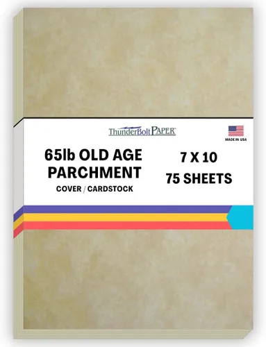 Miniatura 15 de 50 hojas de papel de cubierta de pergamino de la vejez de 65 libras, hojas de colores con peso de cartulina 8.5 x 11 pulgadas, tamaño de carta