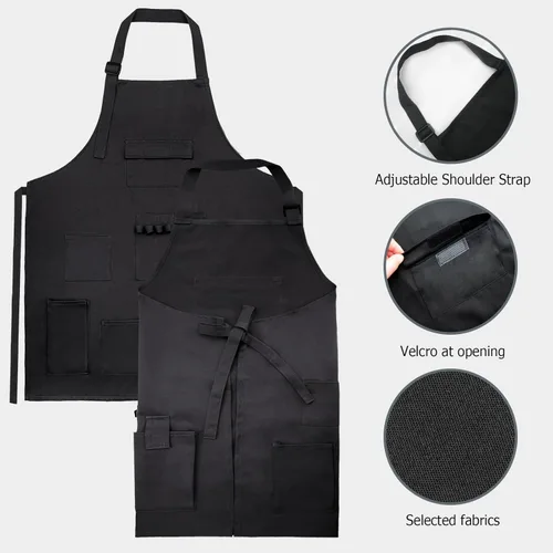 Miniatura 4 de boshiho Delantal de pintura para adultos, hebilla ajustable, delantal de peluquero con bolsillos para mujeres/hombres/unisex, delantal de trabajo