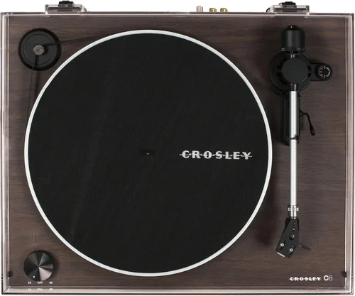 Miniatura 6 de Crosley C8A-WA Tocadiscos accionado por correa con preamplificador integrado, brazo ajustable, cartucho AT3600L y zócalo de MDF de grado audio, nogal