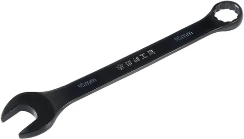 Miniatura 9 de uxcell Llave combinada métrica de extremo abierto de 0.748 in y 12 puntos, revestimiento galvanizado negro, Cr-V