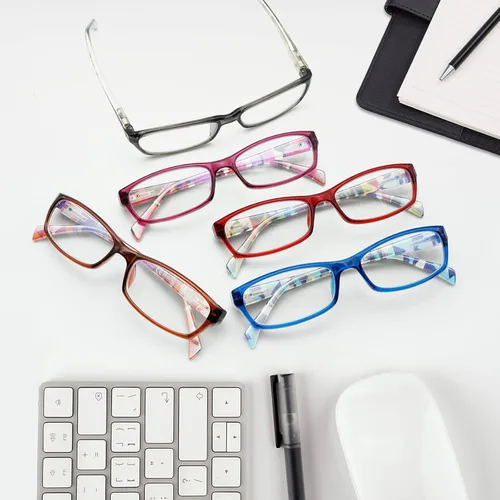 Miniatura 7 de Paquete de 5 lentes de lectura para computadora para hombres y mujeres, antifatiga ocular, lentes de bloqueo de luz azul para leer (5 mezcla-3, 1.75)