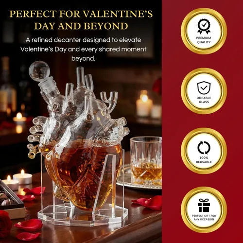 Miniatura 8 de Heart Decanter - Juego de decantador de whisky y vino, aireador de órganos, con texto en inglés «That Someone You Love», regalo para médicos