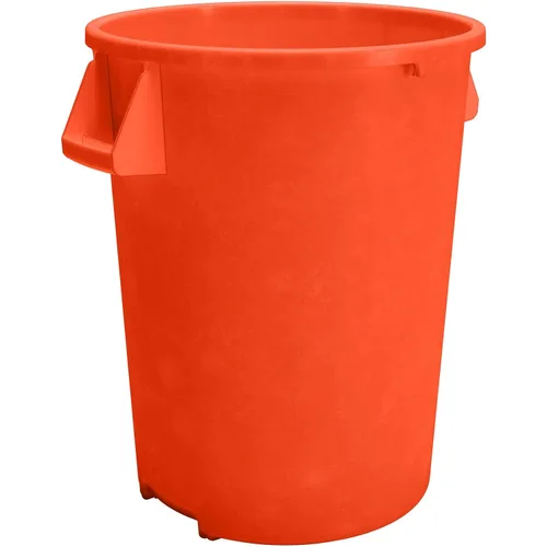 SPARTA Bronco - Contenedor de basura redondo para desechos, 32 galones, color naranja (paquete de 4)