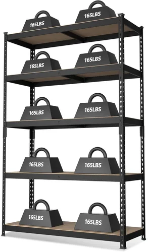 Miniatura 10 de WORKPRO Estantería de almacenamiento de metal de 5 niveles, 36 pulgadas de ancho x 18 pulgadas de profundidad x 72 pulgadas de alto, estante