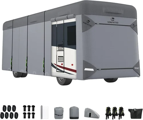 Miniatura 17 de VINPATIO - Cubierta resistente para remolque, cámper, Toy Hauler, caravana de 22 a 24 pies. de 7 capas, con correas resistentes al viento, cubiertas
