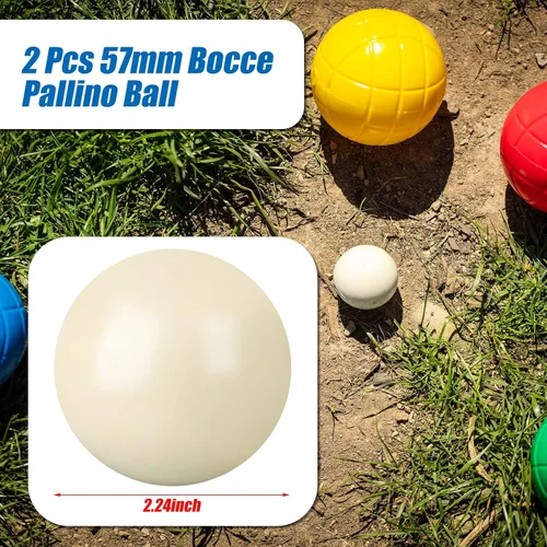 Miniatura 2 de Deekin 2 paquetes de 2.244 in Bocce Pallino para juego de bocha, bola de bocha, bolas de repuesto para bocce palino Blanco