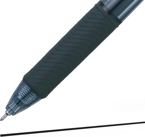 Miniatura 6 de Pentel EnerGel-X - Lapicera de gel líquido retráctil, punta de 0,7 mm de metal, trazo medio, 3 unidades, Negro