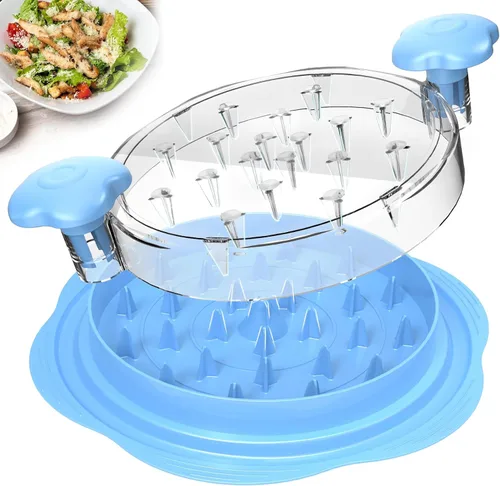 Miniatura 20 de SURETIVIAN Desmenuzadora de Pollo Desmenuzadora de Pechuga de Pollo Grande Herramienta Giratoria con Cepillo y Tenedor, Máquina Desmenuzadora de Rojo