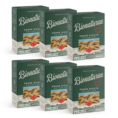Miniatura 12 de Bionaturae Penne Rigate - Fideos de pasta de trigo integral, certificado Kosher, alto contenido de proteínas, verificado sin OMG, certificado USDA